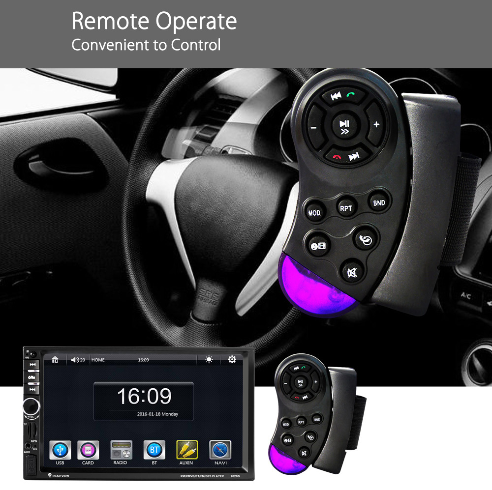 7020G 7 inch Car Audio Stereo MP5 Player 12V Auto Video Remote Control Rearview Camera GPS Navigation Function