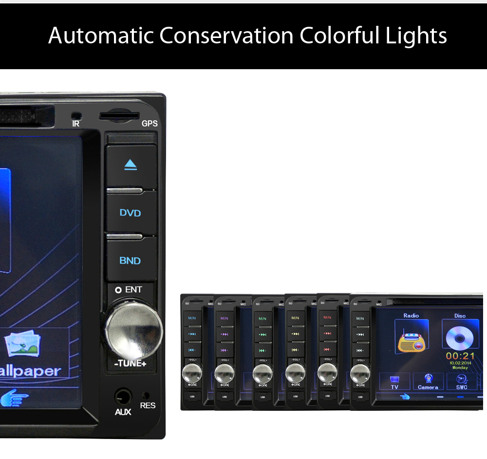 7 inch Car DVD Player 12V Auto Video Remote Control Intelligent Reversing Camera GPS Navigation Function