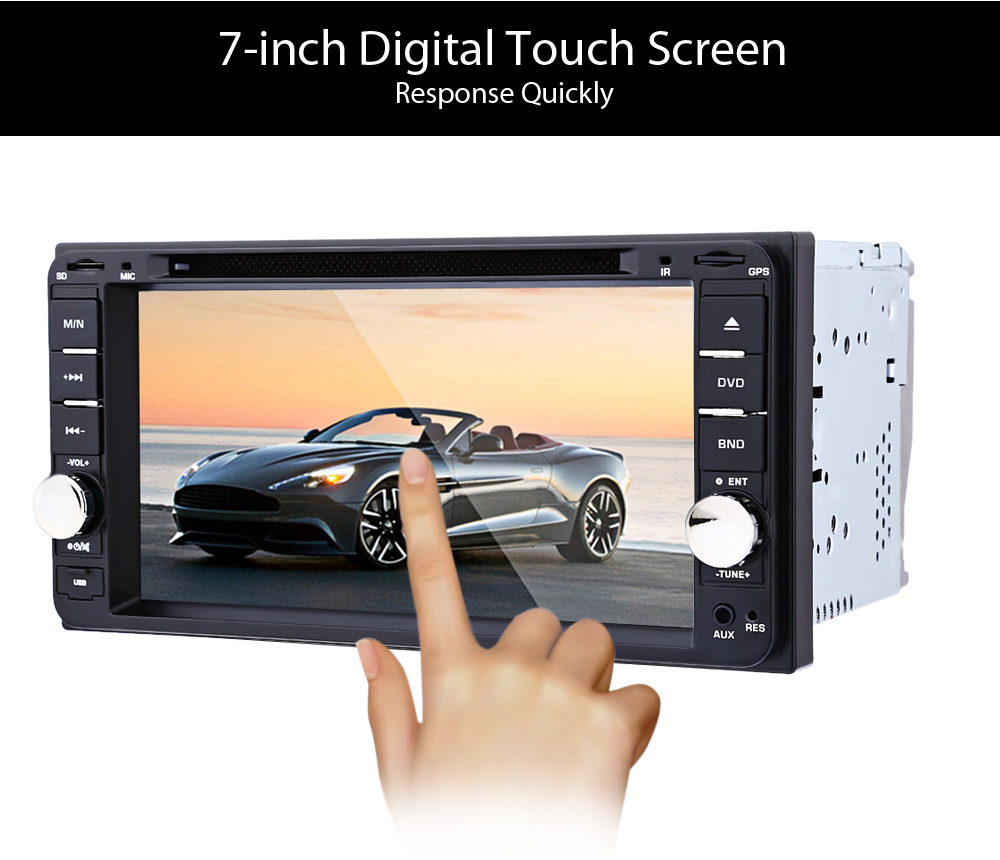 7 inch Car DVD Player 12V Auto Video Remote Control Intelligent Reversing Camera GPS Navigation Function