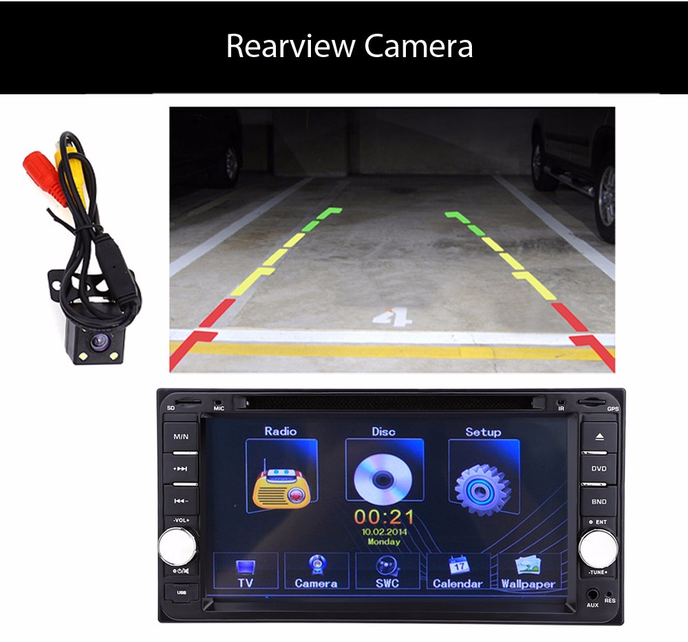 7 inch Car DVD Player 12V Auto Video Remote Control Intelligent Reversing Camera GPS Navigation Function