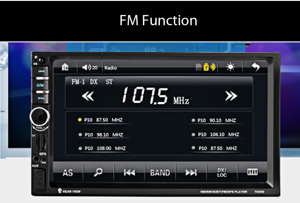 7 inch Car DVD Player 12V Auto Video Remote Control Intelligent Reversing Camera GPS Navigation Function