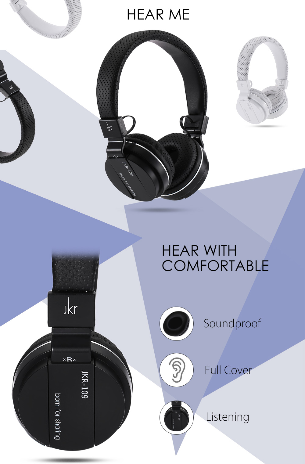 JKR 109 3.5MM Plug Wired Stereo HiFi Music Headphones Headset JKR 109 3.5MM Plug Wired Stereo HiFi Music Headphones Headset