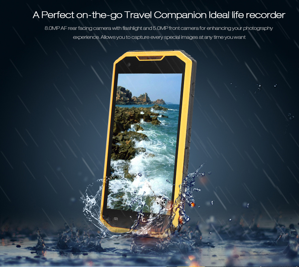 Ken Xin Da W7 5.0 inch Android 6.0 4G Smartphone MTK6735 Quad Core 1.3GHz 1GB RAM 16GB ROM Corning Gorilla Glass 3 Screen GPS IP68 Waterproof Shockproof Dustproof