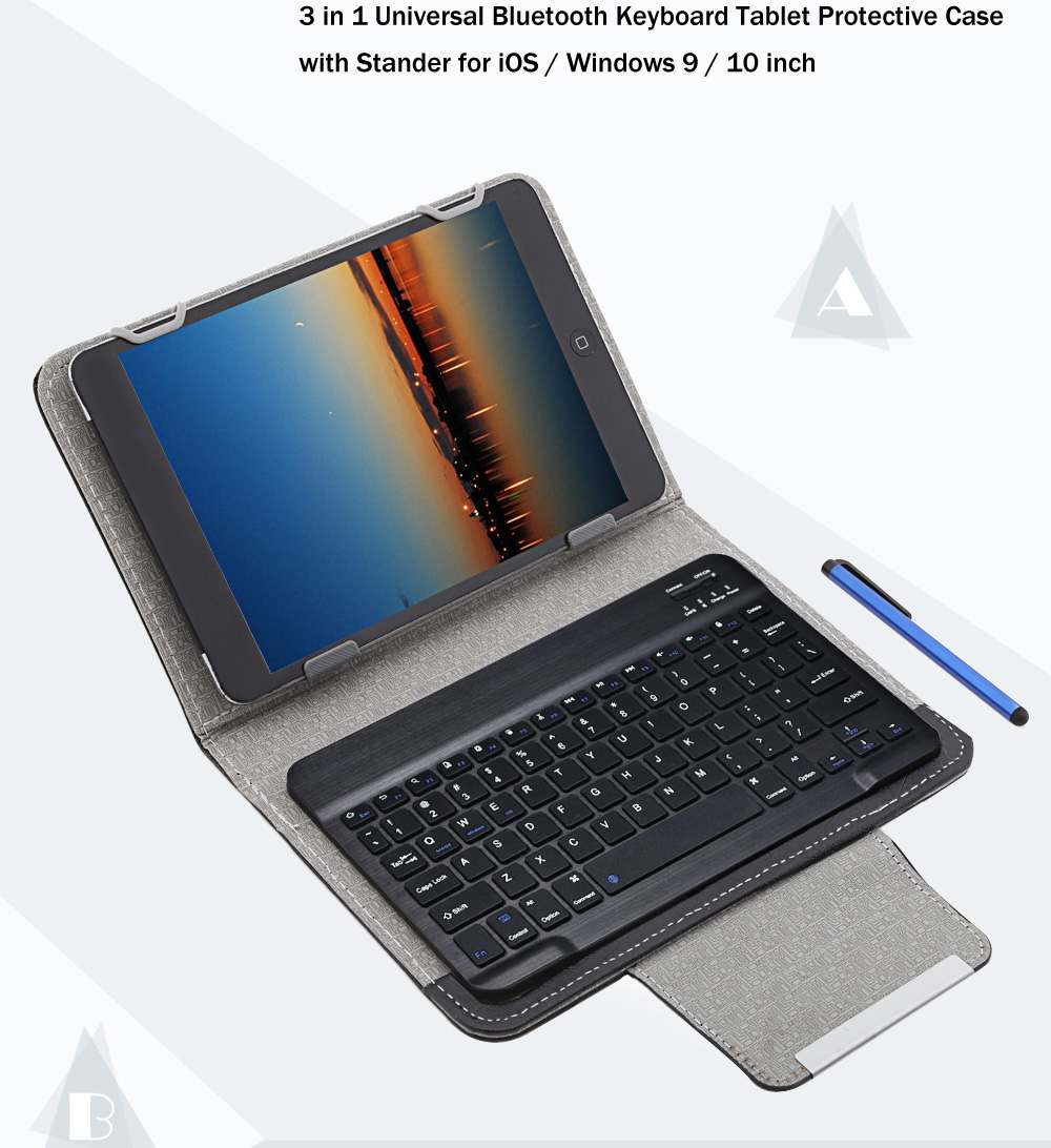 3 in 1 Universal Bluetooth Keyboard Tablet Protective Case with Stander for iOS / Android / Windows 9 / 10 inch 3 in 1 Universal Bluetooth Keyboard Tablet Protective Case with Stander for iOS / Android / Windows 9 / 10 inch