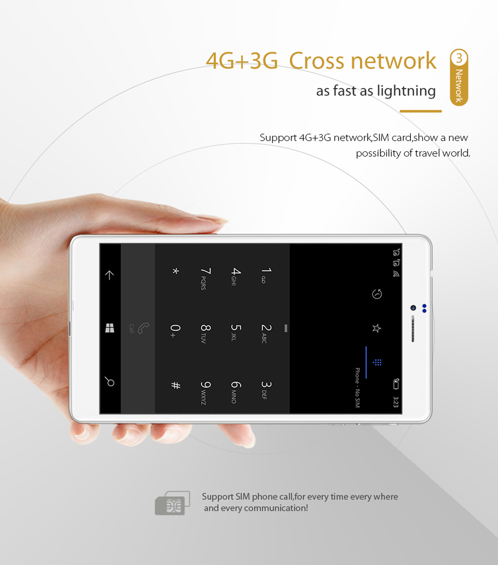 Cube WP10 6.98 inch 4G Phablet Windows 10 Mobile MSM8909 Quad Core 1.3GHz 2GB RAM 16GB ROM 5.0MP Rear Camera IPS Screen WiFi OTG GPS Bluetooth 4.1