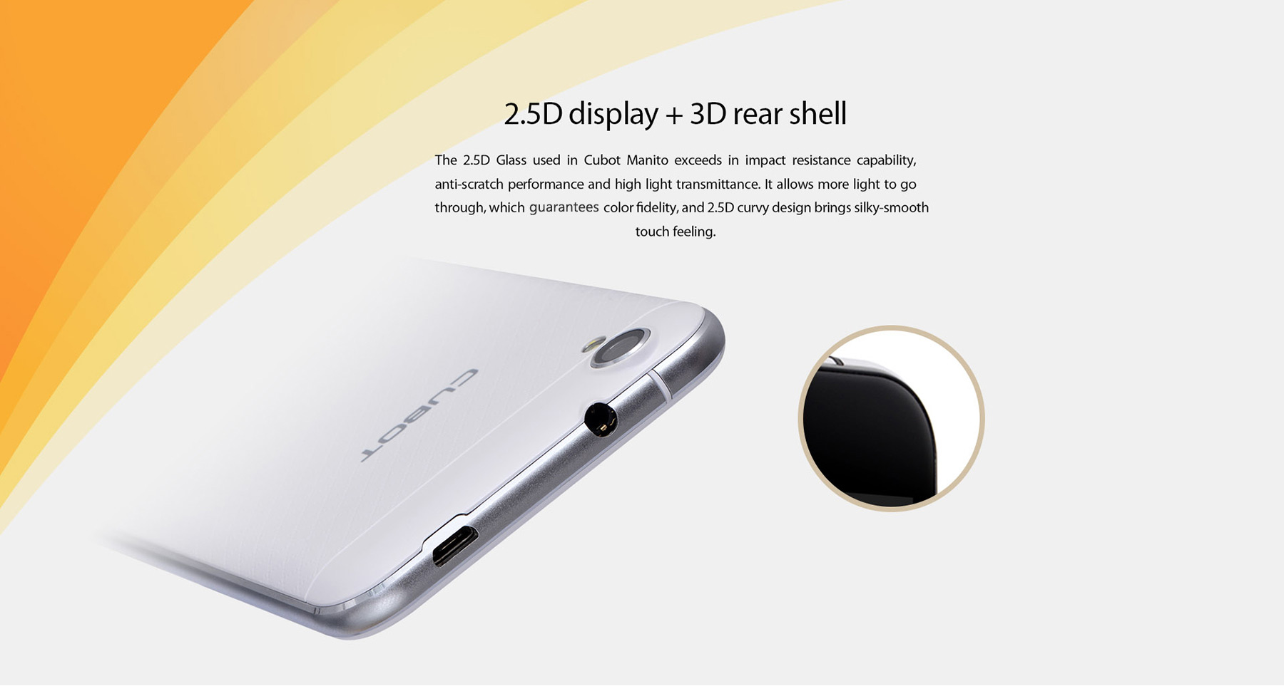 Cubot Manito Android 6.0 5.0 inch 4G Smartphone MTK6737 Quad Core 1.3GHz 3GB RAM 16GB ROM Bluetooth 4.0 A-GPS Accelerometer