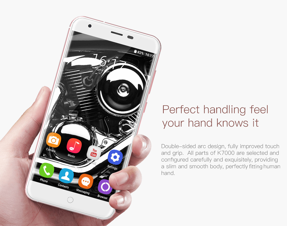 Oukitel K7000 Android 6.0 5.0 inch 4G Smartphone MTK6737 Quad Core 1.3GHz 2GB RAM 16GB ROM Fingerprint Scanner 2.5D Arc Screen Bluetooth 4.0