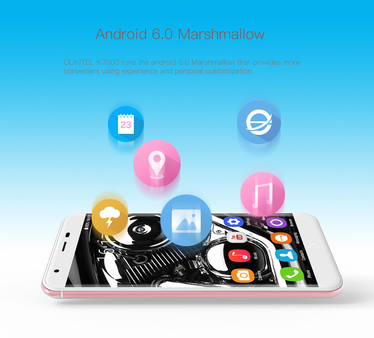 Oukitel K7000 Android 6.0 5.0 inch 4G Smartphone MTK6737 Quad Core 1.3GHz 2GB RAM 16GB ROM Fingerprint Scanner 2.5D Arc Screen Bluetooth 4.0