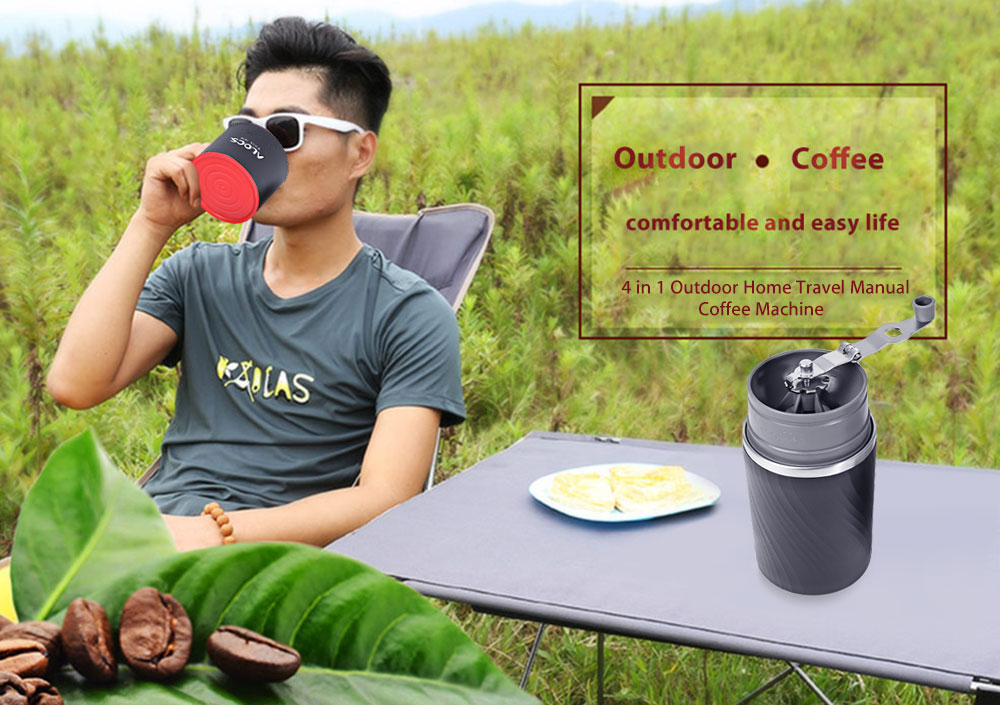 ALOCS CW - K16 4 in 1 Portable Outdoor Camping Multifunction Coffee Mug Grinding Machine