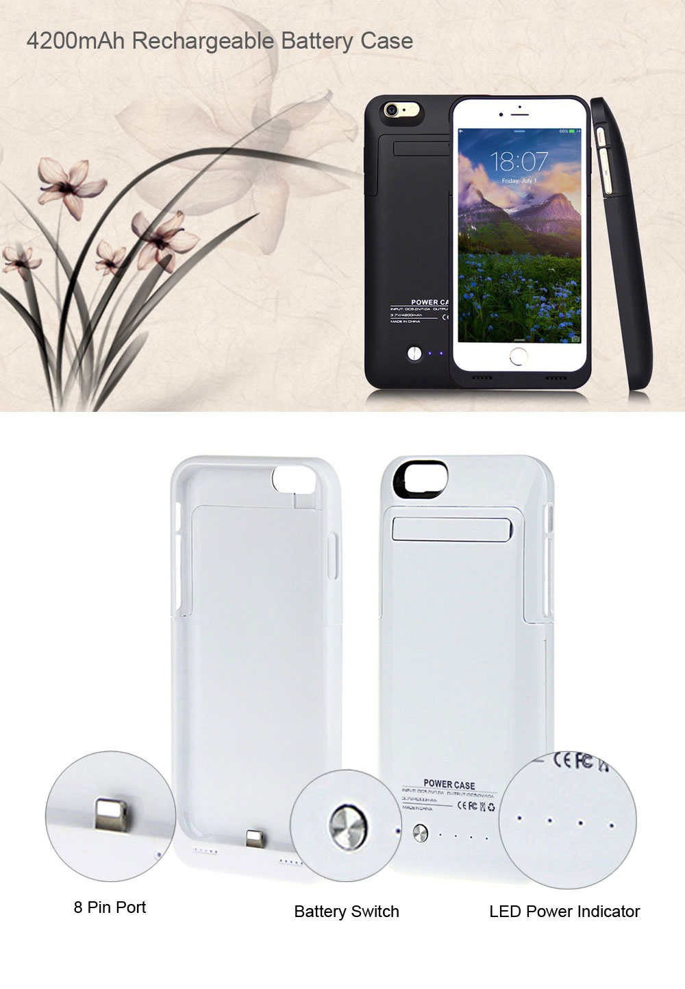 4200mAh External Battery Power Bank Charger Cover for iPhone 6 Plus / 6S Plus 5.5 inch 4200mAh External Battery Power Bank Charger Cover for iPhone 6 Plus / 6S Plus 5.5 inch