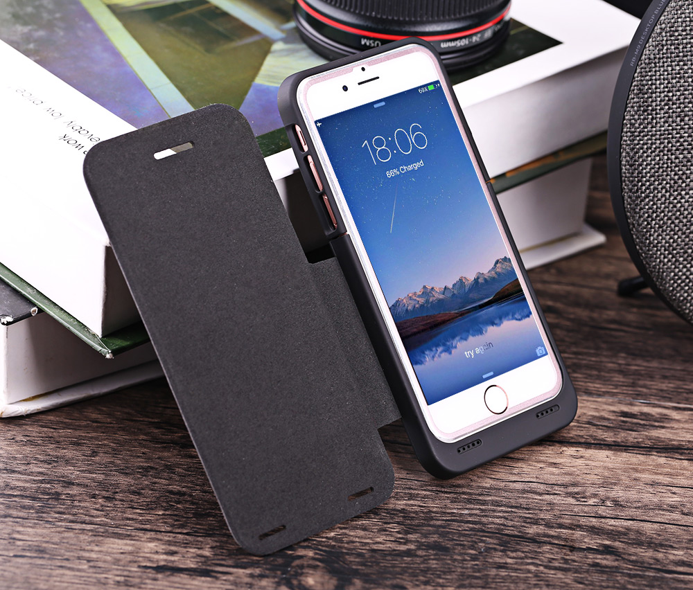 3500mAh External Battery Power Bank Charger Flip Case for iPhone 6 / 6S 4.7 inch