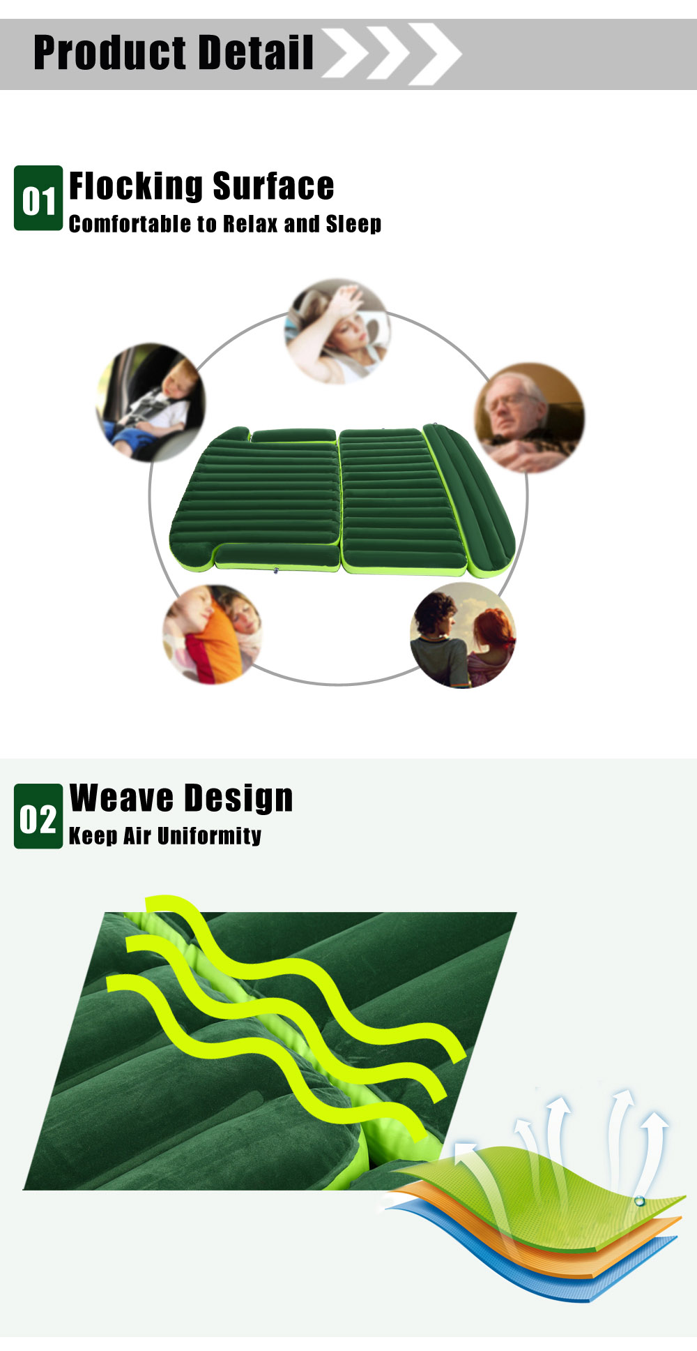 Drive Travel Universal Automotive Air Inflation Bed Wave Design Environmental Material Comfortable Airbed for SUV Drive Travel Universal Automotive Air Inflation Bed Wave Design Environmental Material Comfortable Airbed for SUV