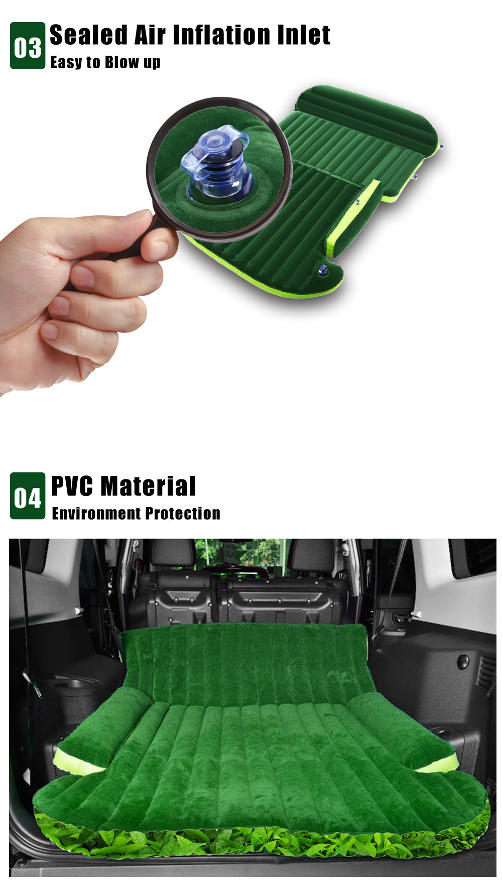 Drive Travel Universal Automotive Air Inflation Bed Wave Design Environmental Material Comfortable Airbed for SUV Drive Travel Universal Automotive Air Inflation Bed Wave Design Environmental Material Comfortable Airbed for SUV