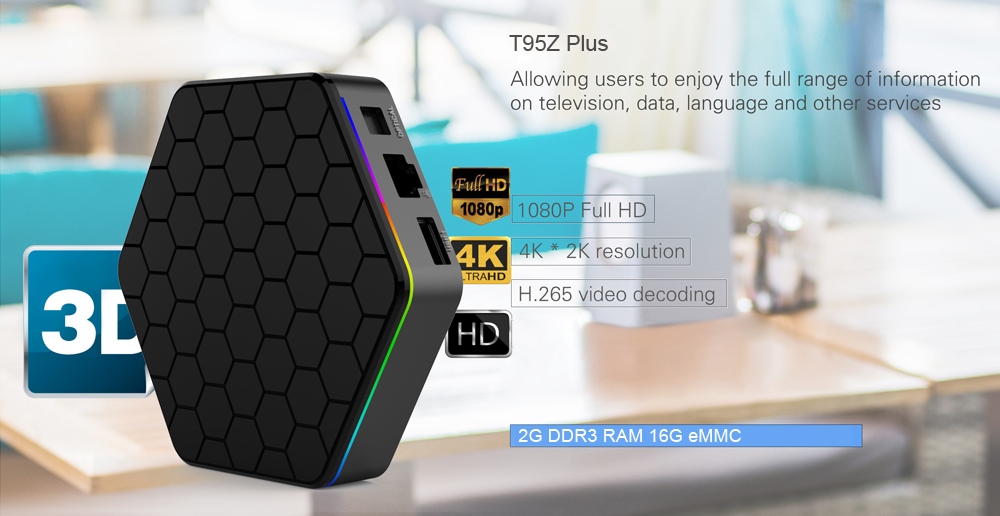 Sunvell T95Z Plus Set-top Box Amlogic S912 Octa Core 4K x 2K H.265 Decoding Android 7.1 2.4G + 5G Dual Band WiFi Sunvell T95Z Plus Set-top Box Amlogic S912 Octa Core 4K x 2K H.265 Decoding Android 7.1 2.4G + 5G Dual Band WiFi