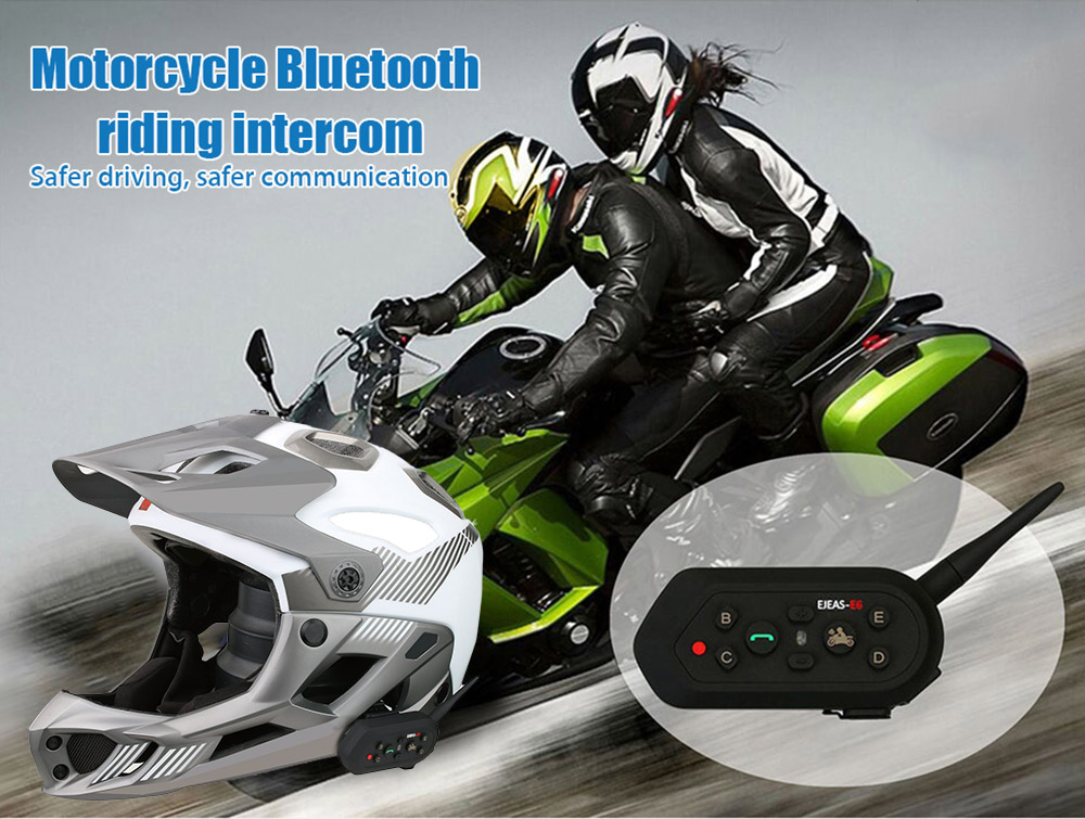 EJEAS - E6 Motorcycle Bluetooth Riding Intercom Two People Full duplex talking 1300M Effective Range EJEAS - E6 Motorcycle Bluetooth Riding Intercom Two People Full duplex talking 1300M Effective Range