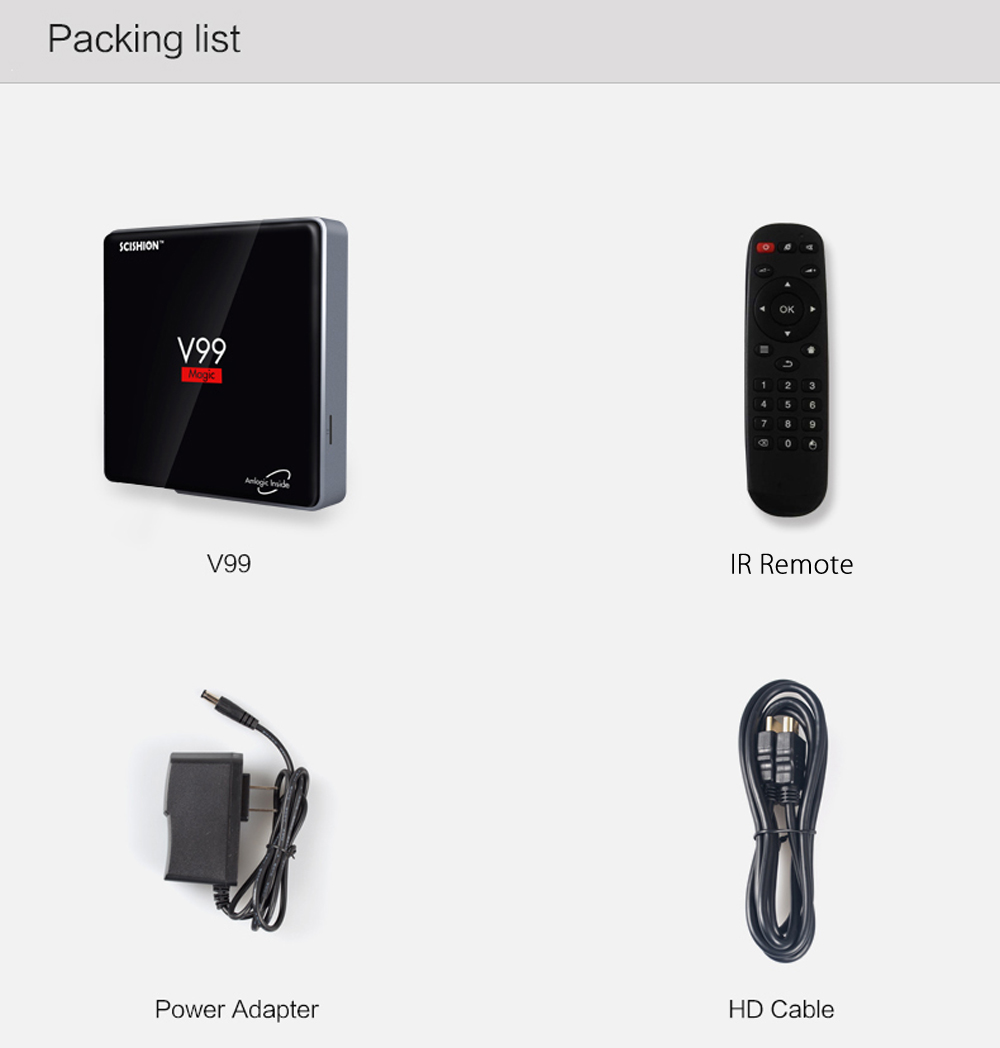SCISHION V99 Android TV BOX Amlogic S912 Octa Core 2.4G + 5.0G Dual Band WiFi Bluetooth 4.0 Android Media Player SCISHION V99 Android TV BOX Amlogic S912 Octa Core 2.4G + 5.0G Dual Band WiFi Bluetooth 4.0 Android Media Player