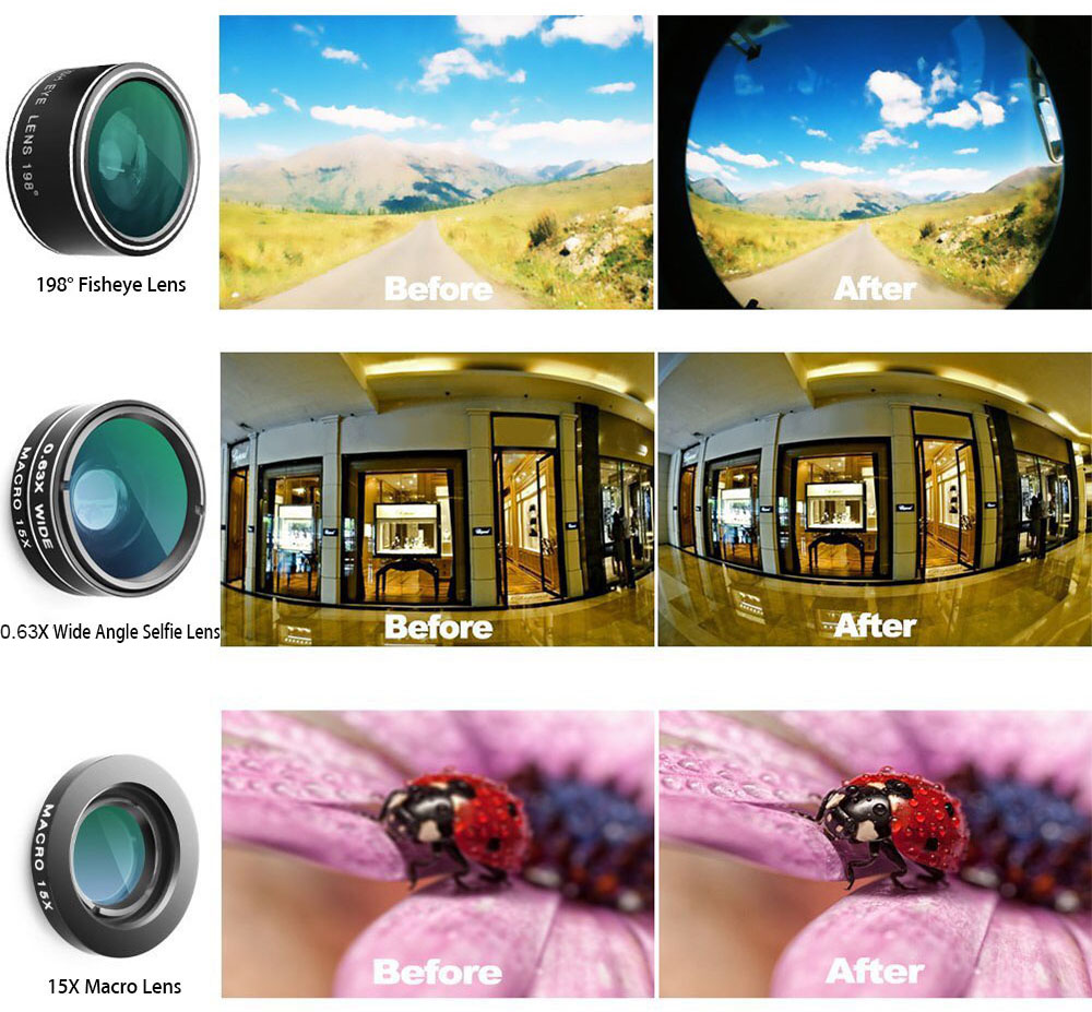 3 in 1 198 Degree Fisheye / 15X Macro / 0.63X Wide Angle Lens IP54 Dustproof Shockproof Protective Cover for iPhone 7 3 in 1 198 Degree Fisheye / 15X Macro / 0.63X Wide Angle Lens IP54 Dustproof Shockproof Protective Cover for iPhone 7