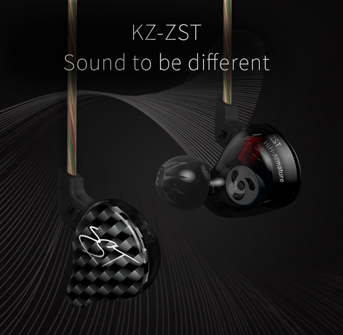 KZ ZST Dynamic HiFi Music In-ear Earphones Noise Canceling Super Bass with Mic Support Hands-free Calls