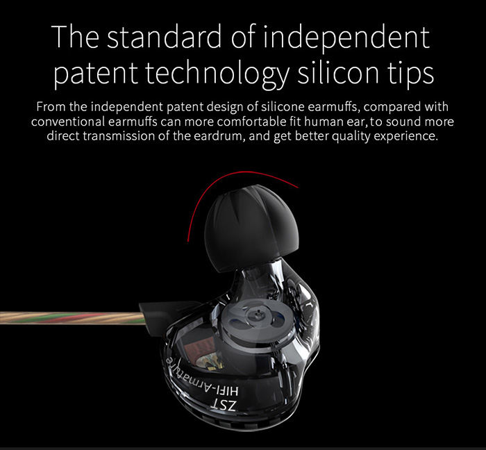 KZ ZST Dynamic HiFi Music In-ear Earphones Noise Canceling Super Bass with Mic Support Hands-free Calls