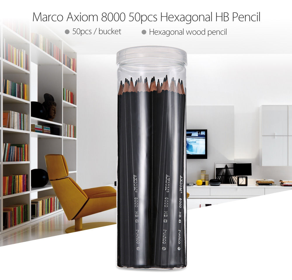 Marco Axiom 8000 50pcs Hexagonal HB Pencil for School Office Supplies Marco Axiom 8000 50pcs Hexagonal HB Pencil for School Office Supplies