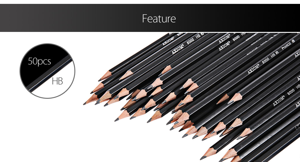 Marco Axiom 8000 50pcs Hexagonal HB Pencil for School Office Supplies Marco Axiom 8000 50pcs Hexagonal HB Pencil for School Office Supplies