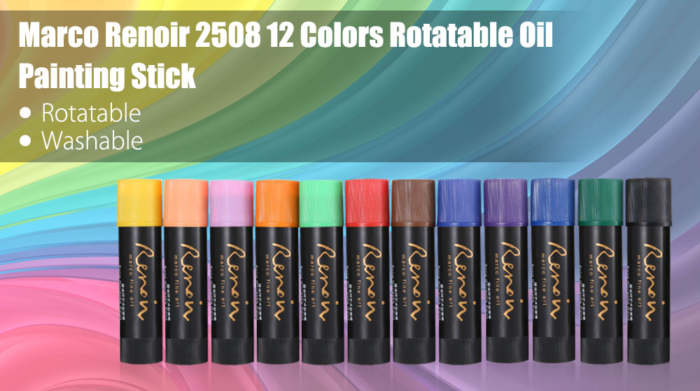 Marco Renoir 2508 12 Colors Rotatable Washable Oil Painting Stick Marco Renoir 2508 12 Colors Rotatable Washable Oil Painting Stick