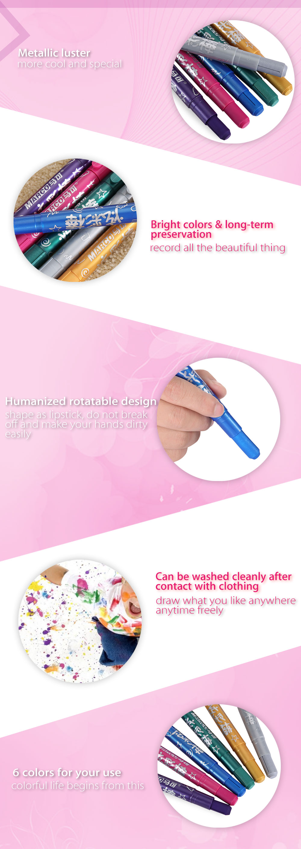 Marco 2502 - 6CB 6 Colors Rotating Oil Painting Stick Marco 2502 - 6CB 6 Colors Rotating Oil Painting Stick