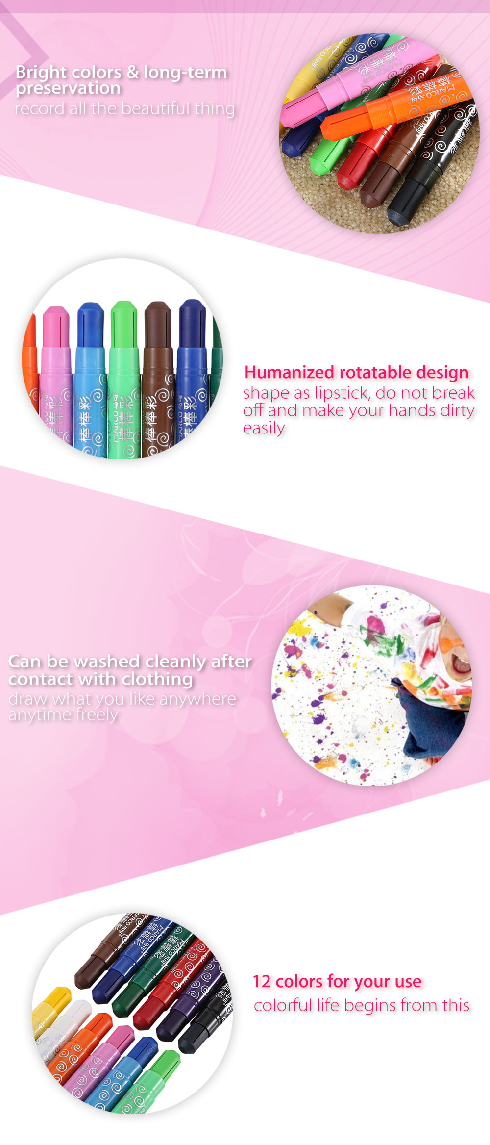 Marco 2500 - 12CB 12 Colors Rotating Oil Painting Stick Marco 2500 - 12CB 12 Colors Rotating Oil Painting Stick