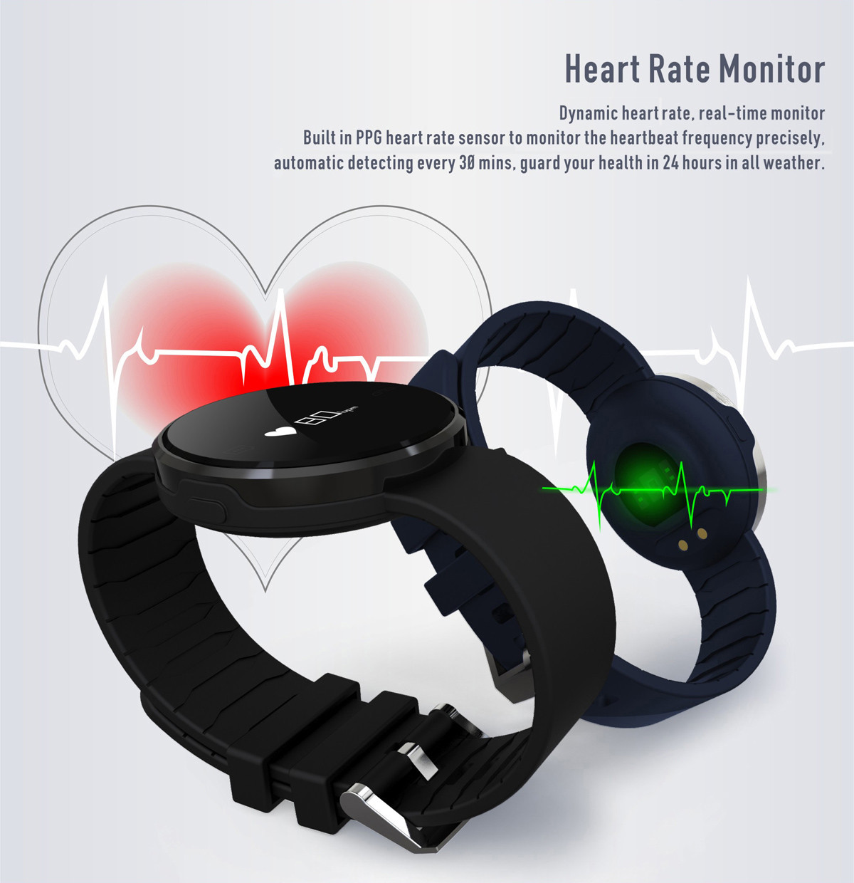 UW1 Dynamic Heart Rate Monitor Smart Wristband with Real-time Pedometer UW1 Dynamic Heart Rate Monitor Smart Wristband with Real-time Pedometer
