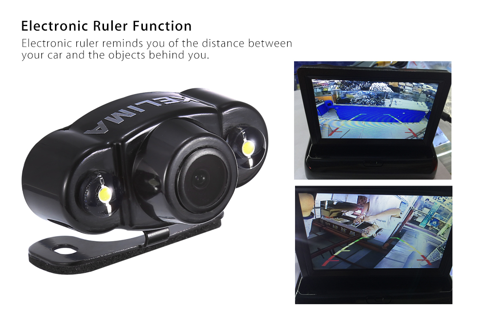 KELIMA CR22 170 Degree Dual LEDs Car Rear View Camera with ACC KELIMA CR22 170 Degree Dual LEDs Car Rear View Camera with ACC
