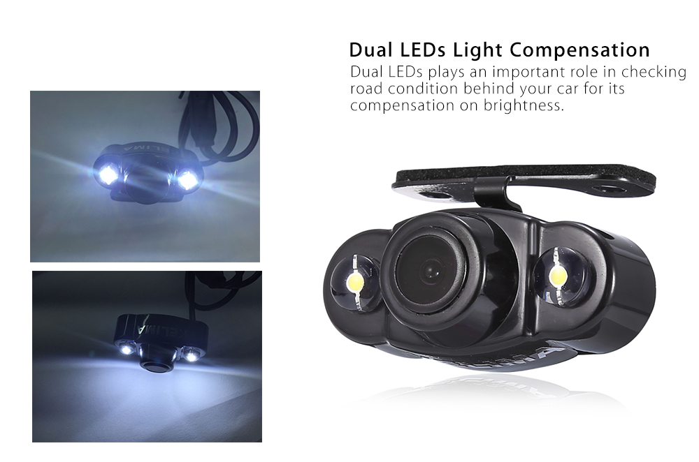KELIMA CR22 170 Degree Dual LEDs Car Rear View Camera with ACC KELIMA CR22 170 Degree Dual LEDs Car Rear View Camera with ACC