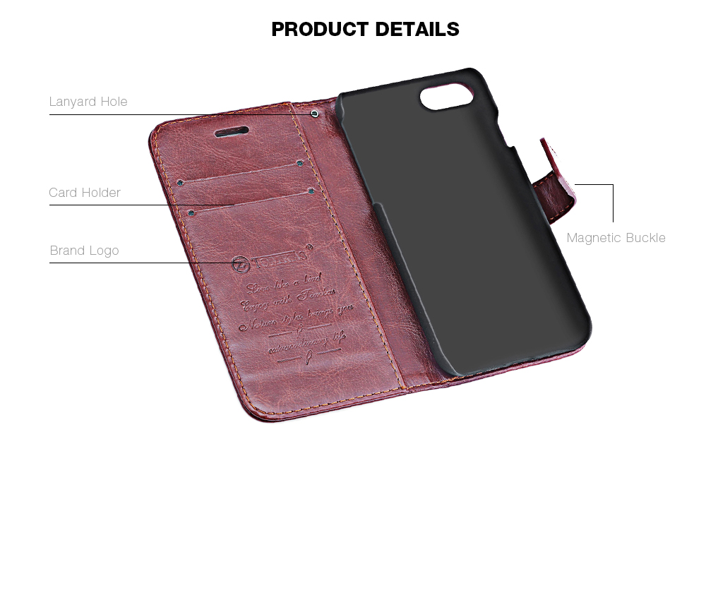 Tomkas Crazy Horse Series Magnetic Flip PU Leather Stand Case Wallet Cover for iPhone 7 Tomkas Crazy Horse Series Magnetic Flip PU Leather Stand Case Wallet Cover for iPhone 7