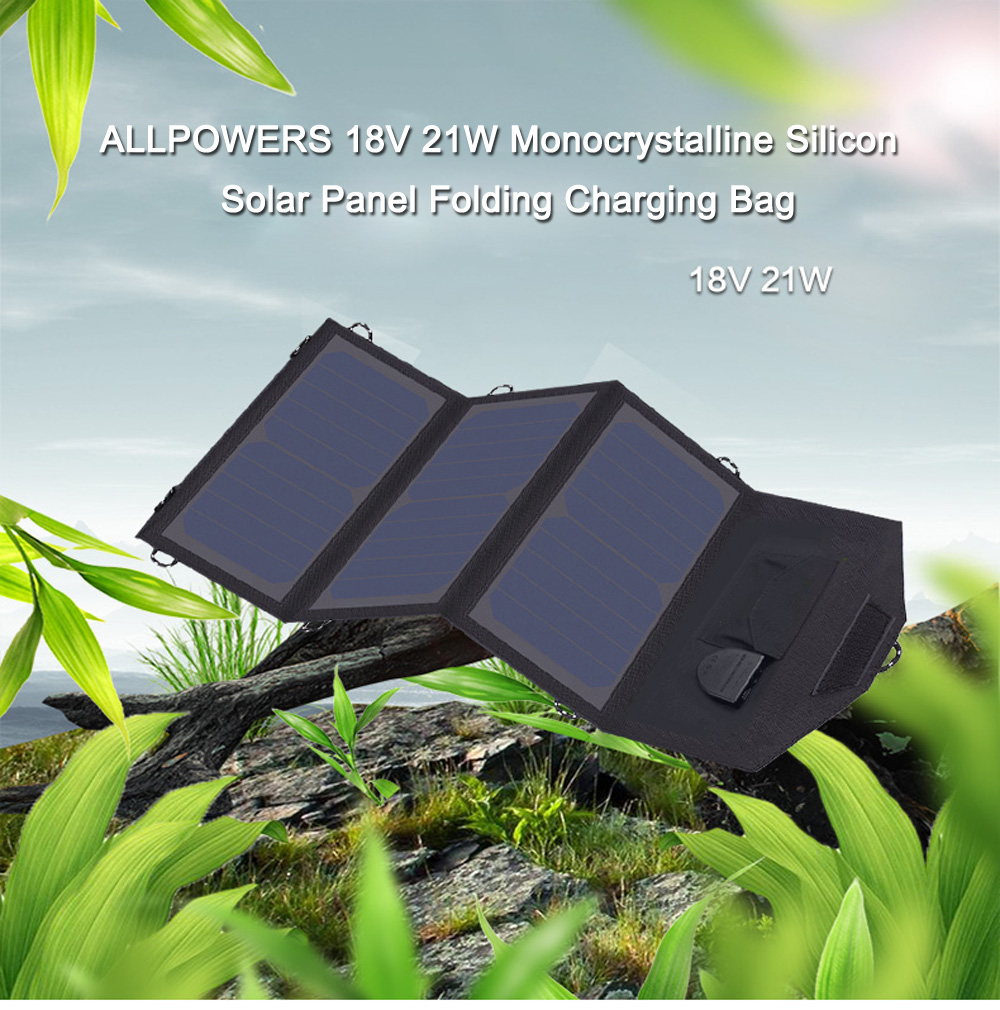 ALLPOWERS 18V 21W Monocrystalline Silicon Solar Panel Folding Charging Bag ALLPOWERS 18V 21W Monocrystalline Silicon Solar Panel Folding Charging Bag