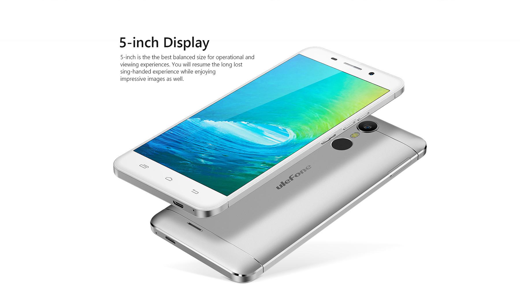 Ulefone Metal Android 6.0 5.0 inch 4G Smartphone MTK6753 Octa Core 1.3GHz 3GB RAM 16GB ROM Fingerprint Scanner GPS OTG Bluetooth 4.0