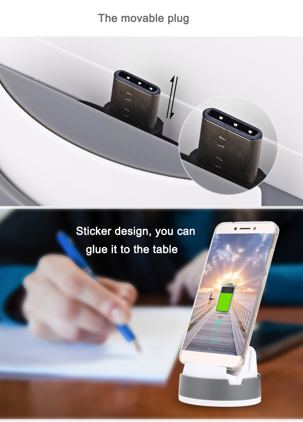 360 Degree Rotating Type-C Mobile Phone Charging Holder