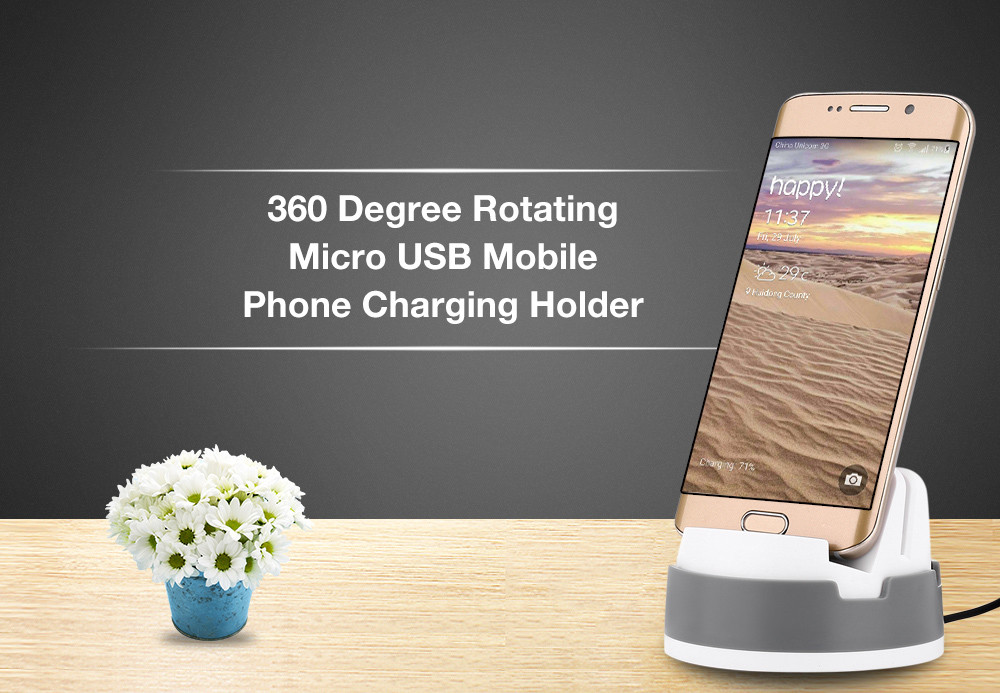 360 Degree Rotating Micro USB Mobile Phone Charging Holder