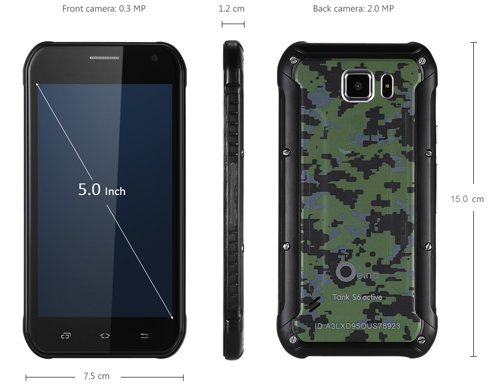 Oeina Tank S6 Android 5.1 5.0 inch 3G Smartphone MTK6580 1.3GHz Quad Core 512MB RAM 8GB ROM GPS Gravity Sensor Bluetooth 4.0 Oeina Tank S6 Android 5.1 5.0 inch 3G Smartphone MTK6580 1.3GHz Quad Core 512MB RAM 8GB ROM GPS Gravity Sensor Bluetooth 4.0