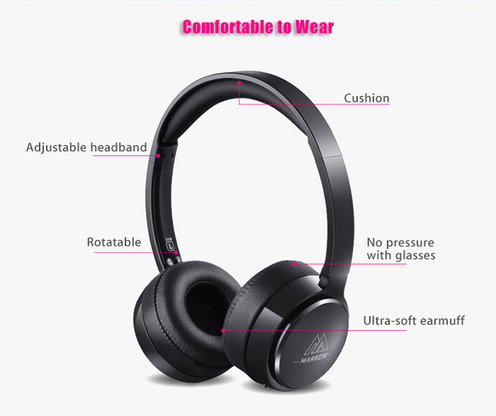 MARROW 303B Wireless Bluetooth 4.0 Headband Headphones Volume Control Super Bass