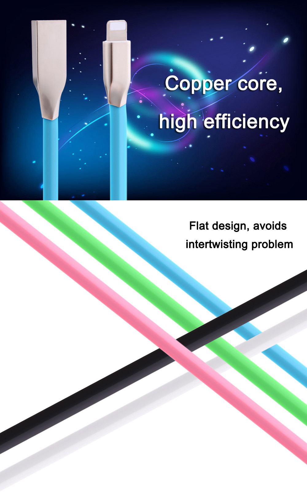 8 Pin Aluminum Alloy Copper Core Charge Data Transfer Cable 0.9M 8 Pin Aluminum Alloy Copper Core Charge Data Transfer Cable 0.9M