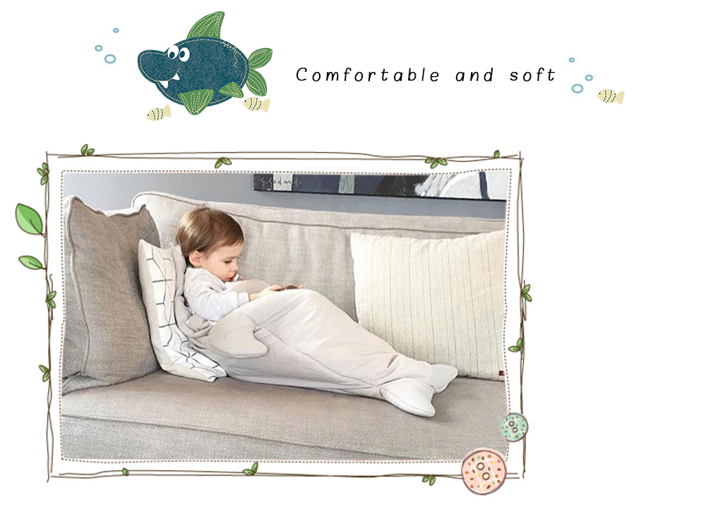 Cute Cartoon Shark Babies Sleep Bag Thick Winter Infant Blanket Warm Swaddle