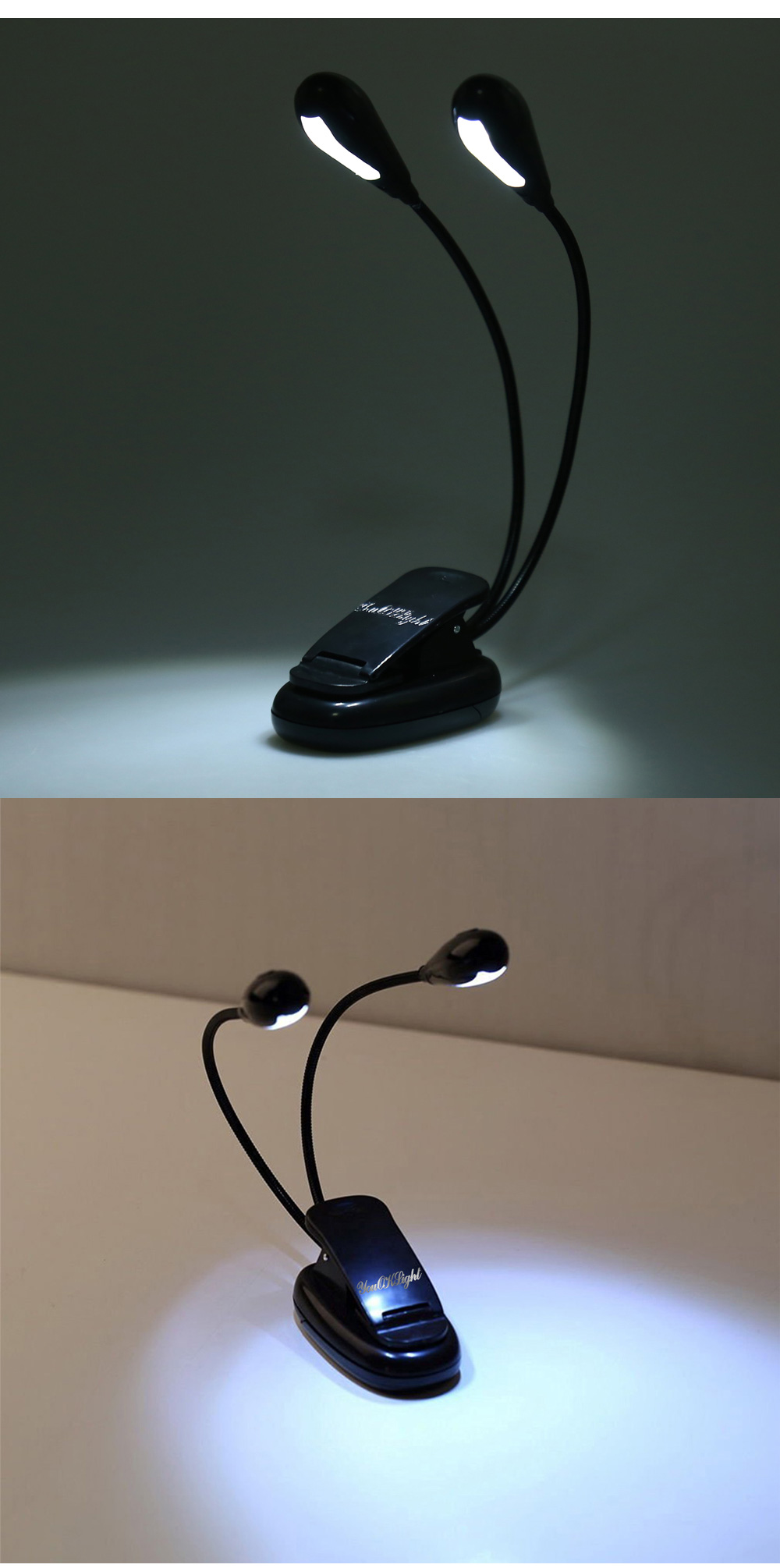 YouOKLight Dual Head 2W 8 LEDs USB Powered Clip Fixtures Desk Light Eye Care Reading Lamp YouOKLight Dual Head 2W 8 LEDs USB Powered Clip Fixtures Desk Light Eye Care Reading Lamp