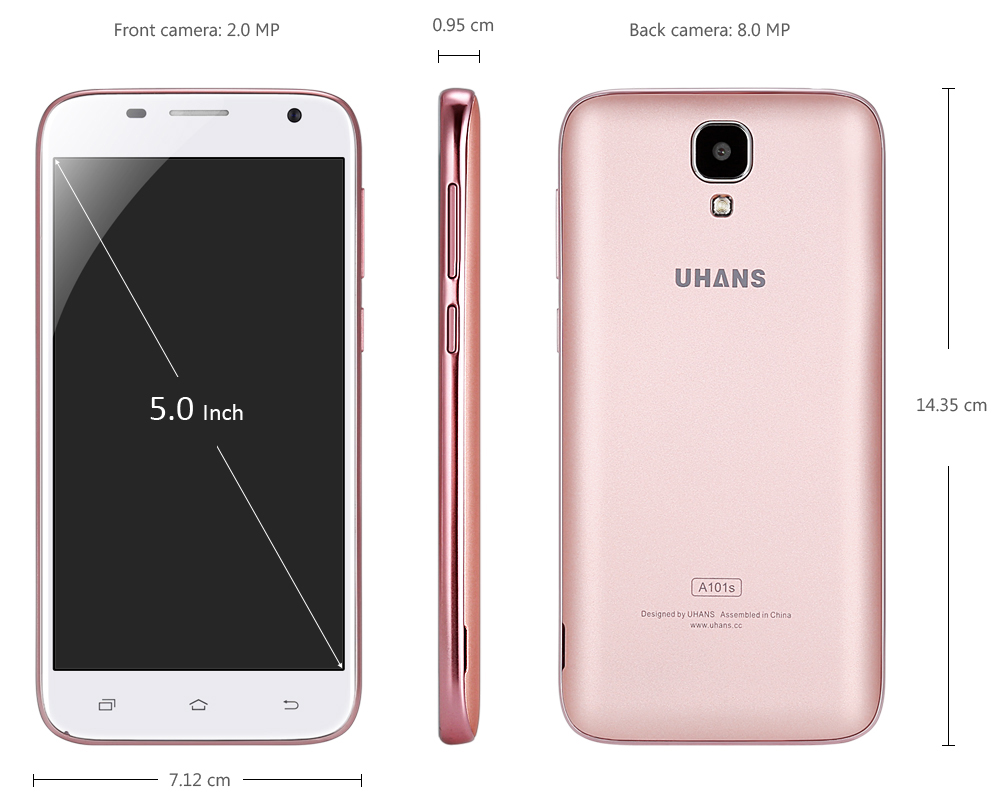 UHANS A101S Android 6.0 5.0 inch 3G Smartphone MTK6580 Quad Core 1.3GHz 2GB RAM 16GB ROM OTA Proximity Sensor Bluetooth 4.0 UHANS A101S Android 6.0 5.0 inch 3G Smartphone MTK6580 Quad Core 1.3GHz 2GB RAM 16GB ROM OTA Proximity Sensor Bluetooth 4.0