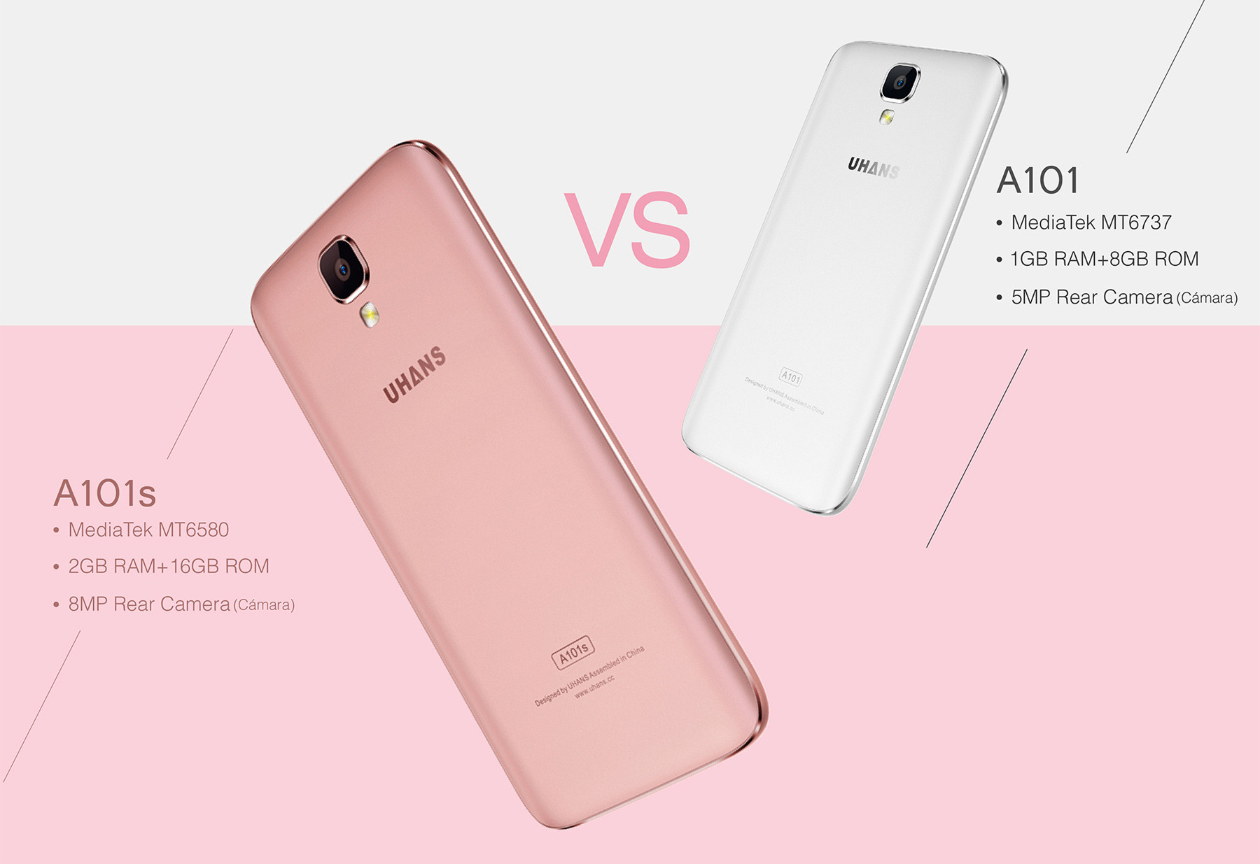 UHANS A101S Android 6.0 5.0 inch 3G Smartphone MTK6580 Quad Core 1.3GHz 2GB RAM 16GB ROM OTA Proximity Sensor Bluetooth 4.0