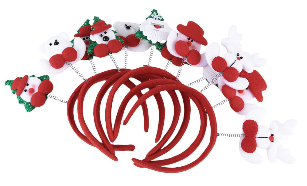 Cute Christmas Gift Cartoon Design Headwear Elastic Double Head Buckle Headband