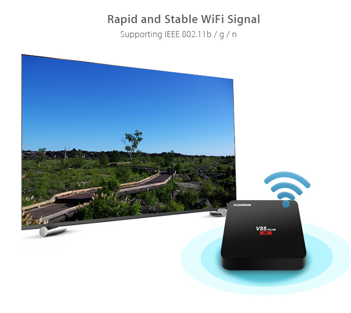SCISHION V88 plus TV Box Rockchip 3229 Quad-core Android WiFi H.265 VP9 4K Smart Media Player SCISHION V88 plus TV Box Rockchip 3229 Quad-core Android WiFi H.265 VP9 4K Smart Media Player