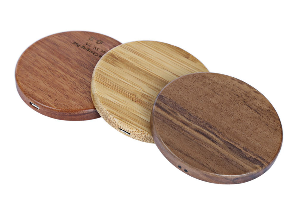 Wooden Mini Qi Wireless Charger Charging Pad Wooden Mini Qi Wireless Charger Charging Pad