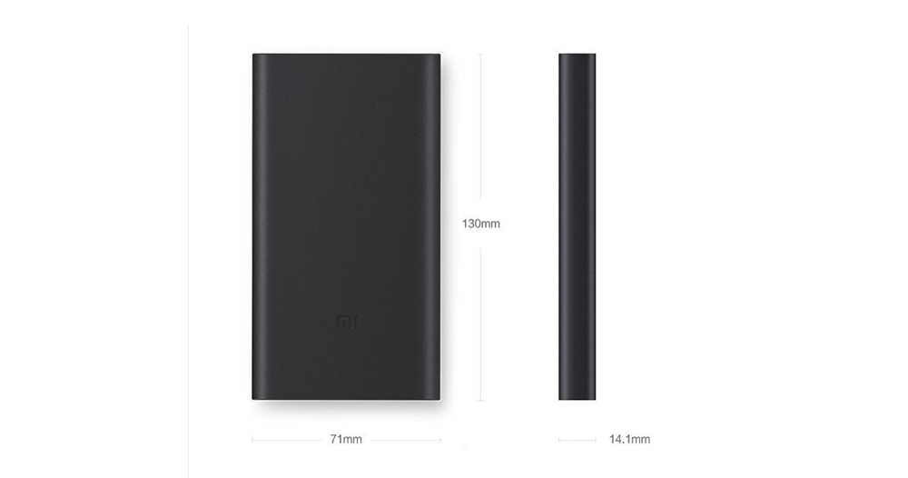 Original Xiaomi Bidirectional Quick Charge 10000mAh Portable Power Bank 2 Aluminium Alloy Housing Ultra-thin Body