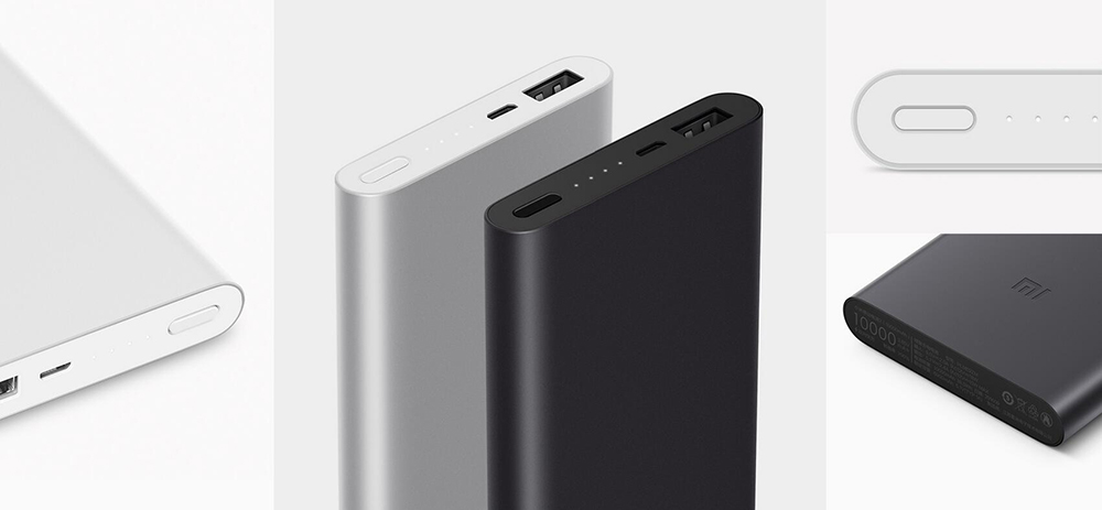 Original Xiaomi Bidirectional Quick Charge 10000mAh Portable Power Bank 2 Aluminium Alloy Housing Ultra-thin Body