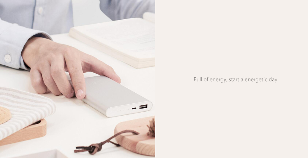 Original Xiaomi Bidirectional Quick Charge 10000mAh Portable Power Bank 2 Aluminium Alloy Housing Ultra-thin Body