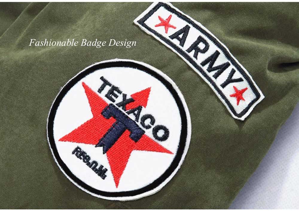 Casual Shoulder Mark Decoration Draw String Warm Hooded Coat for Men